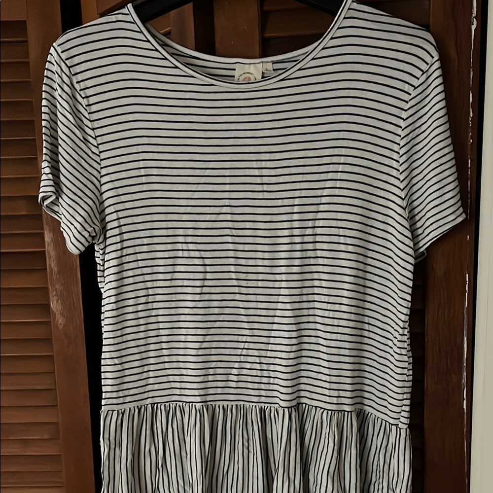 Striped Black and White Women's Top